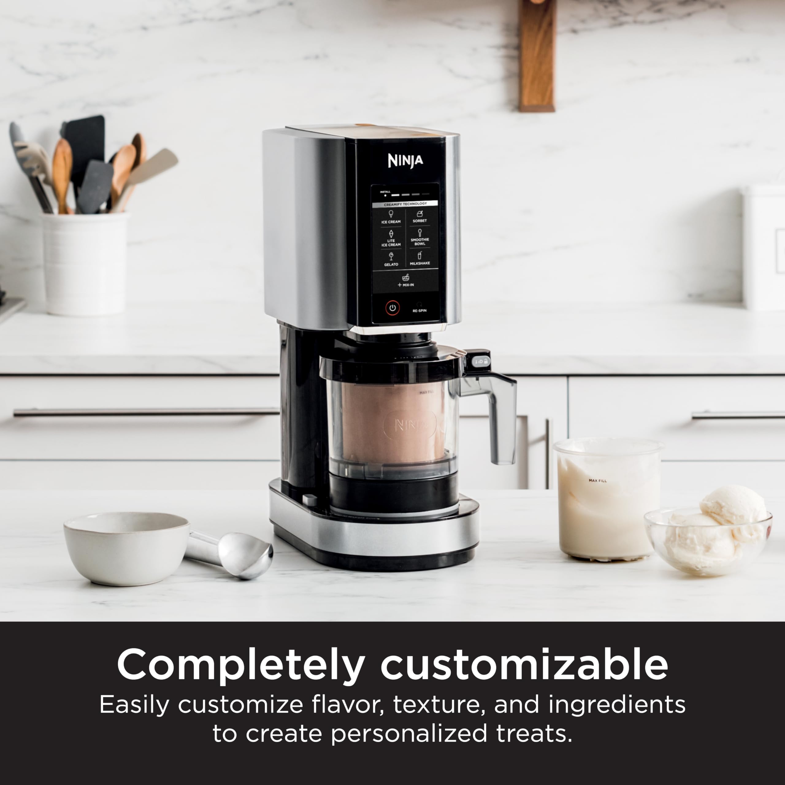 Ninja Nc301 Creami Ice Cream Maker, For Gelato, Mix-Ins, Milkshakes, Sorbet, Smoothie Bowls & More, 7 One-Touch Programs, With (